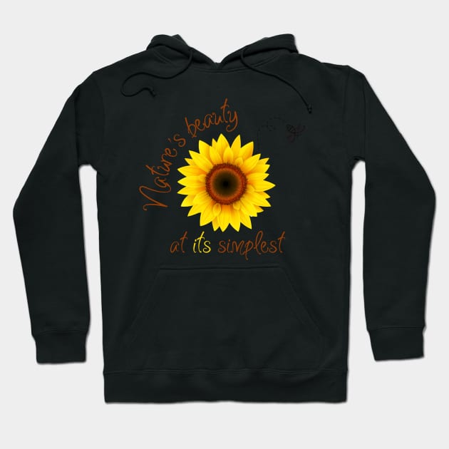 Simple Beauty - Bee on a Sunflower Hoodie by DaffodilArts